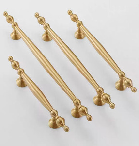 Hot Sale Solid Brushed Brass Cabinet Handle Gold Cupboard Handles Round Drawer <strong>Pull</strong> <strong>Knobs</strong> - Product Image 2