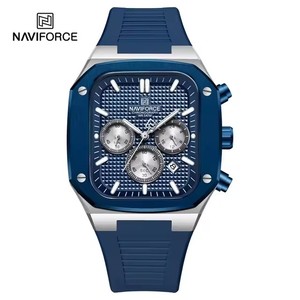 Relojes de Pulsera de Cuarzo NAVIFORCE 8037 <span class=keywords><strong>BBB</strong></span> Totalmente Negros con Esfera Grande y Tres Agujas Pequeñas para Hombre, Relojes de Lujo con Tres Agujas Pequeñas - Product Image 1
