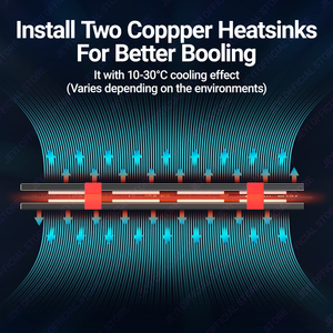 JEYI Factory Dual-Layer-Kühlung M.<span class=keywords><strong>2</strong></span> Kupfer-SSD-Kühlkörper mit Graphen Kompatibel mit PS5/PC/Laptop NVMe/NGFF 2280 8 ℃ Drop - Product Image 5