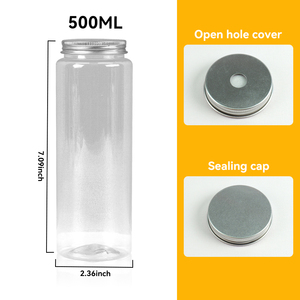 Hot bán 500ml bán buôn nhựa chai nước giải khát 16oz lon nhựa với nắp nhôm nước trái cây bao bì - Product Image 6