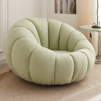 Sillón Lounge Pumpkin, Sofá Perezoso de Felpa de Cordero Blanco, Tatami de Lujo Ligero para Dormitorio, Sofá Pequeño
