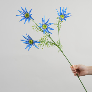 Ramo de Flores Artificiales Greenway Blue Star, Pétalos de PVC Multicolor, Arreglo Floral Decorativo para el Hogar, Bodas y Fiestas - Product Image 4