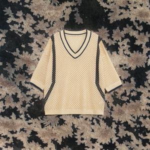 2025 nouvelle mode femmes mince tricoté pull rétro col en v décontracté vêtements pour femmes pour l'automne - Product Image 3