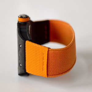 Montre-bracelet noire pour homme, boîtier en fibre de carbone, chronographe, squelette, <span class=keywords><strong>mécanique</strong></span>, ultra-fine 7,8 mm, bracelet en nylon <span class=keywords><strong>orange</strong></span>, sport, modèle 6702 - Product Image 5