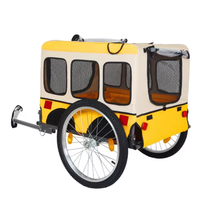 Remorque de vélo pliable pour animaux de compagnie, poussette avec roues de 20 pouces, 2 portes, réflecteurs, cadre en acier inoxydable, capacité de charge de 60 kg, plateforme OEM pour le shopping