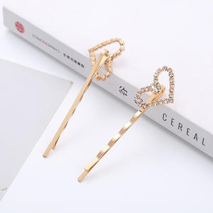 Juego de Pinzas para el Cabello con Forma de Corazón Delicado con Circonita, Pasador Simple para Niños, para Fiestas de Cumpleaños, Pinza Lateral Linda con Cristal - Product Image 5