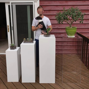 Socle carré moderne en acrylique transparent, écologique, pour la présentation, cube de présentation, plateforme pour la maison, le bureau, le <span class=keywords><strong>magasin</strong></span> et les expositions - Product Image 6