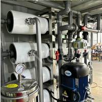 Station de traitement d'eau conteneurisée pour eaux de forage saumâtres, contrôlée par PLC, haute capacité 4000L/H, certifiée CE, RO