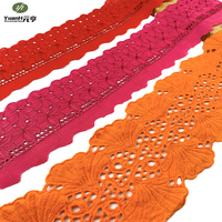 Bordure en dentelle de coton brodée colorée, élégante, vintage, à festons et à œillets, accessoire de vêtement DIY, décoration de vêtements en gros