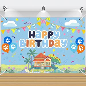 สุขสันต์วันเกิด ฉากหลังสีน้ำเงิน ตัวละครเกมโรบล็อกซ์ ฉากถ่ายภาพ ป้ายภาพถ่ายงานปาร์ตี้ ตกแต่ง ปรับแต่งได้ - Product Image 2