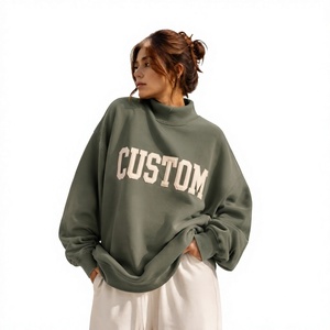 Suéter Oversize de Cuello Alto para Mujer con Gráfico del Desierto Personalizado, Ajuste Relajado, Estilo Urbano Contemporáneo, Venta al por Mayor para Marca Privada - Product Image 1