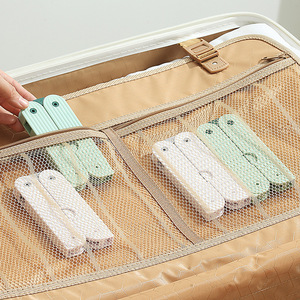 Cintres pliables en plastique pour vêtements, pantalons et chaussettes avec pinces, blanc clair, vert cactus, organisateur de séchage de voyage - Product Image 4