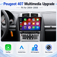 Lecteur multimédia de voiture avec écran tactile HD de 9 pouces, prise en charge de la caméra de recul, GPS intégré, télécommande pour Peugeot 407 2004-2008