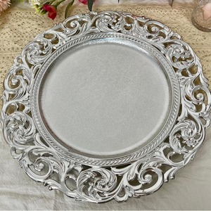 <span class=keywords><strong>Assiette</strong></span> de présentation de luxe de 13 pouces, couleur personnalisée, pour la décoration de table principale de mariage et d'hôtel, fêtes de Noël et style rétro européen - Product Image 4