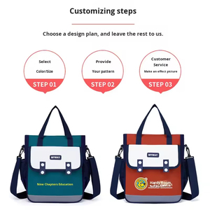 Customized Printed Logo Oxford Tutoring Schoolbag for Primary Students Breathable Waterproof Lightweight Crossbody Hand-carrying - Product Image 2