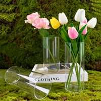 Vase moderne en verre borosilicate transparent, style nordique, forme cylindrique décorative pour mariage, avec taille personnalisée