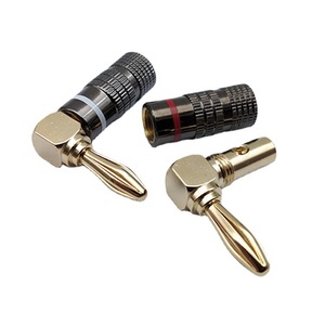 Conectores de Punta de Fábrica Grises de 4mm con Enchapado de Cobre y Oro, Tipo Banana con Curva en L y Carcasa de Aluminio de 90 Grados - Product Image 3