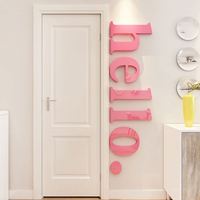 HELLO Stickers Acrylic Self Adhesive Home Bedroom Headboard Decoration Painting Wall HELLO Sticker