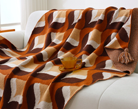 Plaid en acrylique tricoté de style bohème moderne, confortable et chaud, imprimé, pour lit ou canapé, super doux pour le salon