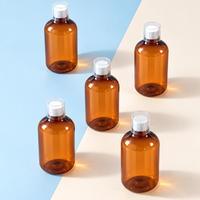 Botol Obat Kumur PET Langsung dari Pabrik, Botol Perawatan Mulut Plastik Amber 28mm dengan Tutup Sekrup, Produsen Kemasan Warna Kustom