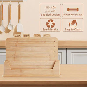 Set papan potong bambu, blok potong kayu ramah lingkungan untuk klasifikasi makanan dapat dilipat untuk pernikahan - Product Image 5