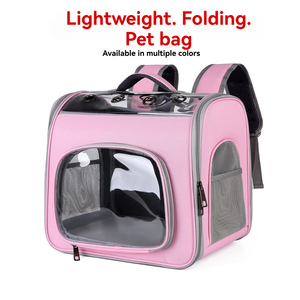 Bolsa de Transporte <span class=keywords><strong>para</strong></span> Perros y Gatos, Portátil, Transpirable, de Plástico, con Correas de Mochila, Ligera, Plegable, Moderna, <span class=keywords><strong>para</strong></span> Viajes y Salidas - Product Image 1