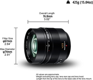 Objectif Panasonic NOCTICRON, 42,5 mm, F1.2 ASPH., pour appareil photo hybride professionnel avec capteur CMOS quatre tiers - Product Image 6
