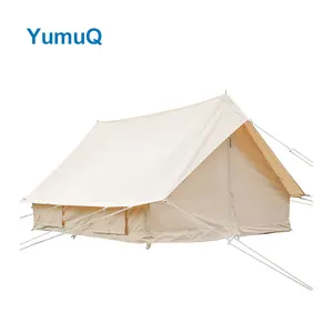 YumuQ Heavy Duty Low Price Luxury Large Family Automatic Canvas Glamping Patrol Wall Tents Camping Outdoor For Sale