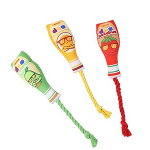 Jouets sonores transfrontaliers résistants aux morsures pour chiens et chats, en coton et chanvre, avec corde nouée, en forme de pot de confiture, pour stimuler l'esprit et faire du bruit - Product Image 1