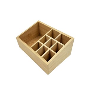 Bamboo Desktop Storage <b>Box</b> With Partitions Eco Friendly <b>Makeup</b> Organizer For Home Office Cosmetic Storage - Product Image 1