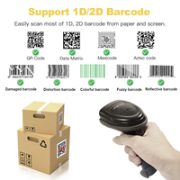 KEFAR-escáner de código de barras portátil, lector de código de barras con cable inalámbrico, 1D, 2D, QR, manual, pistola, teclado multilenguaje