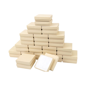 Cajas de regalo de joyería Batifine, paquete de 40, 3,5x3,5x1 pulgadas, cartón a granel forrado, cajas de joyería pequeñas, tapas, collar, caja de anillo - Product Image 1