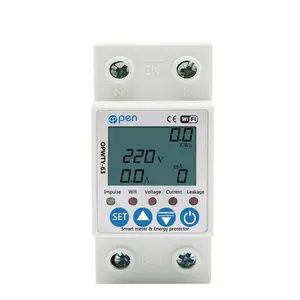 Tuya Wifi Smart Elektrische Energie Power Kwh Meter Met Over Onder Spanning Protector Relais Apparaat Schakelaar Breker