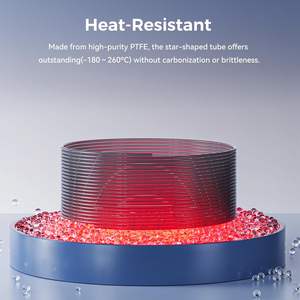 Tubo de plástico de teflón Creality PTFE, 2M, canal interior en forma de estrella de baja resistencia, accesorios para impresora 3D - Product Image 6