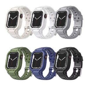 Bracelet de montre en TPU intégré de couleur unie pour <span class=keywords><strong>Apple</strong></span> <span class=keywords><strong>Watch</strong></span> 8 <span class=keywords><strong>7</strong></span> 6 5 38mm 40mm 42mm 44mm 41mm 45mm - Product Image 1