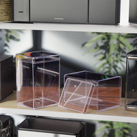 Vitrine carrée recyclable en acrylique transparent PS pour figurines, boîte à collection, présentoir à biscuits et ornements