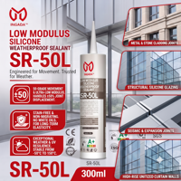 Scellant silicone neutre SR-50L, élastique, à faible module, pour aluminium, à récupération élastique