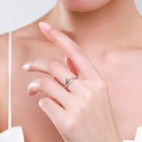 Ada Jewelry Joya Plata 925 Anillos de Plata de Ley con Diseño de Amor Chapados en Rodio para Mujer