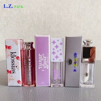 Lot de 100 boîtes d'emballage cosmétiques en papier mat brillant LZ Pack 350g pour bricolage, vente en gros, emballage de luxe personnalisé pour gloss à lèvres et maquillage