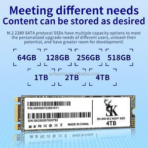 공장 직접 브랜드 새로운 스트레이트 보드 M.2 NGFF SATA SSD 2280 사용 가능한 용량 512GB 1TB 2TB 4TB 하드 드라이브 - Product Image 1