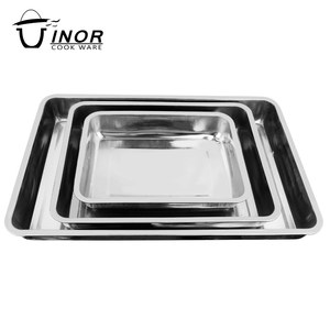 <span class=keywords><strong>Plateau</strong></span> de service en acier inoxydable, assiettes chinoises rondes, décoration avec bord à friser - Product Image 2
