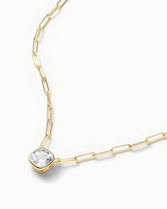 Bán Buôn <span class=keywords><strong>14K</strong></span>/18K Vàng Bezel Set Vuông Kim Cương Phụ Nữ Kẹp Giấy Vòng Cổ Thời Trang Hợp Thời Trang Đồ Trang Sức Với Liên Kết Chuỗi - Product Image 3