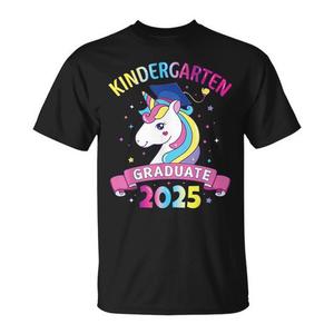 Kindergarten Graduate 2025 <b>Unicorn</b> <b>T</b>-<b>Shirt</b> Girls Kids Short Sleeve Crew Neck Digital Printing - Product Image 1