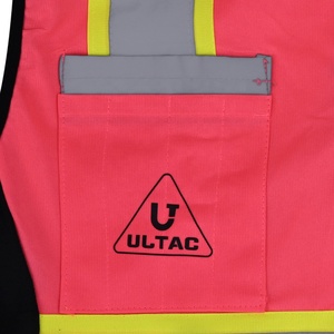Gilet de sécurité de chantier pour femmes ULTAC, rose, logo OEM, tissu en maille, bande réfléchissante, niveau de protection <span class=keywords><strong>D</strong></span>, coupe régulière - Product Image 5