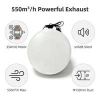 Ventilador de Techo Circular de Corriente Continua de Bajo Ruido para Baño, Cocina, Habitación Húmeda, Ventilación