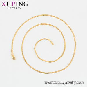 46807 Xuping แฟชั่นผู้หญิงสีทอง<span class=keywords><strong>ส</strong></span>ร้อยคอเชื่อมโยงสร้อยคอโซ่แบน - Product Image 4