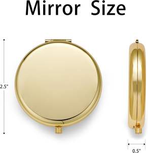 Espejo de Bolsillo Metálico Redondo de Doble Cara con Logotipo Personalizado, Mini Espejo de Mano - Product Image 3