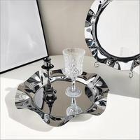 Assiette à fruits minimaliste en acier inoxydable 304 de haute qualité, motif feuille de lotus, pour hôtel, maison, table à manger, salon, collations