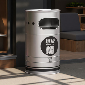 Cổ Điển Rèn Sắt Vòng Thùng Rác Có Thể Thực Tế Lưu Trữ Nhà Đứng Với Tường Trang Trí Trang Trí Kim Loại Gas Dầu Thùng Bin - Product Image 5