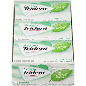 Purely Trident Spearmint Sugar Free Gum Xylitol 12-Count